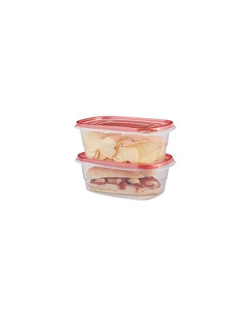 RUBBERMAID Home FG2184988 SOP: TakeAlongs - Deep Rectangular Container 8 Cup 2/pk-Red Case: 4, Price/CS - [DefendUse.com] - FG21