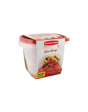 RUBBERMAID Home FG2184982 SOP: TakeAlongs - Deep Square 7 Cup 2/pk - Red Case: 4, Price/CS - [DefendUse.com] - FG2184982 - Rubbe