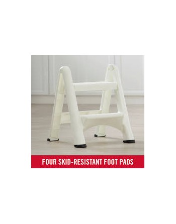 RUBBERMAID Home FG420903WHT Two-Step Folding Step Stool - White Case: 3, Price/CS - [DefendUse.com] - FG420903WHT - Rubbermaid H