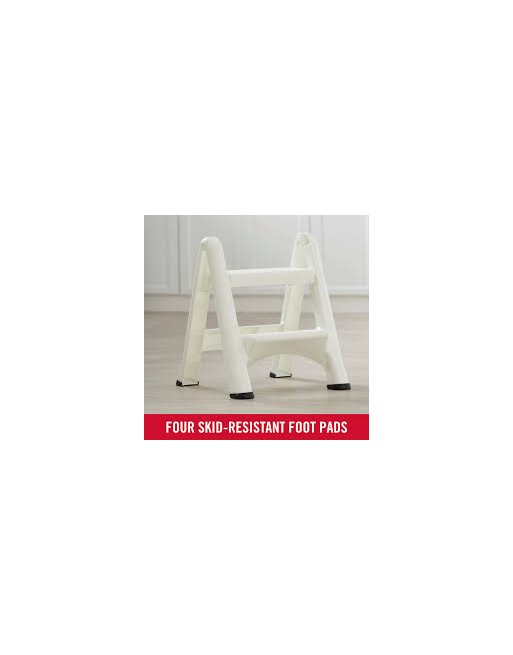 RUBBERMAID Home FG420903WHT Two-Step Folding Step Stool - White Case: 3, Price/CS - [DefendUse.com] - FG420903WHT - Rubbermaid H