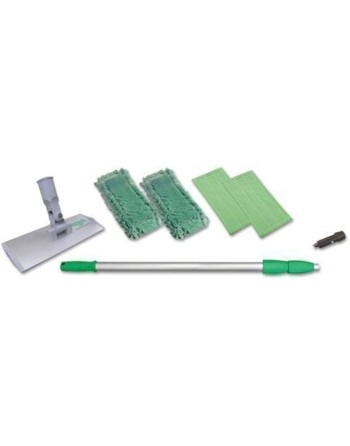 Unger UNGWNK01 Speedclean Window Cleaning Kit, Aluminum, 72" Extension Pole, 8" Pad Holder, Silver/green - [DefendUse.com] - UNG