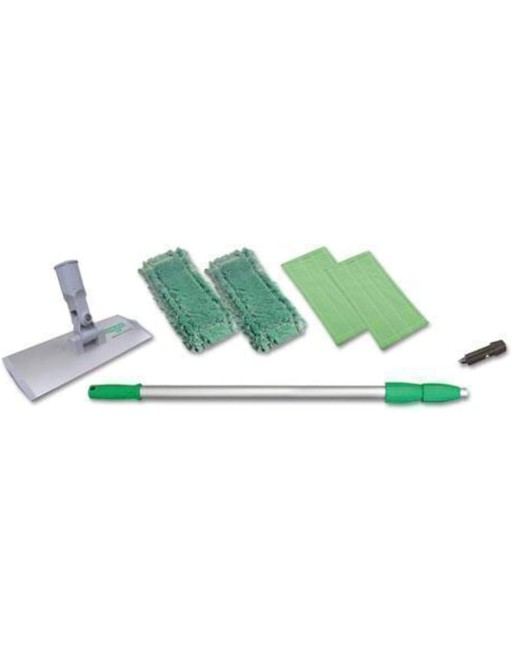 Unger UNGWNK01 Speedclean Window Cleaning Kit, Aluminum, 72" Extension Pole, 8" Pad Holder, Silver/green - [DefendUse.com] - UNG