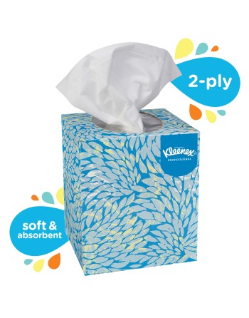 Kleenex® 21271 Facial Tissue Cube, Upright Face Tissue Box, 6 Bundles / Case, 6 Boxes / Bundle, 36 Boxes / Case - [DefendUse.com