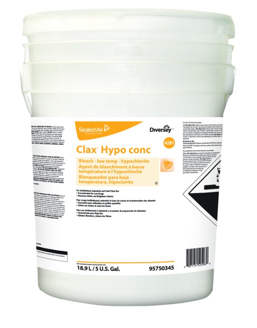 Diversey™ 95750345 Clax® Hypo Conc 42B1 Laundry Destainer - [DefendUse.com] - 95750345 - Home