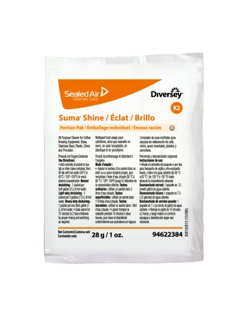 Diversey 94622384 Suma Shine Portion Pak, Case of 100x29g - [DefendUse.com] - 94622384 - Diversey Holdings Cleaners