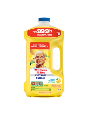 Mr.Clean 30772-10992 Liquid Antibacterial All Purpose Cleaner Lemon, Case of 4/1.21L