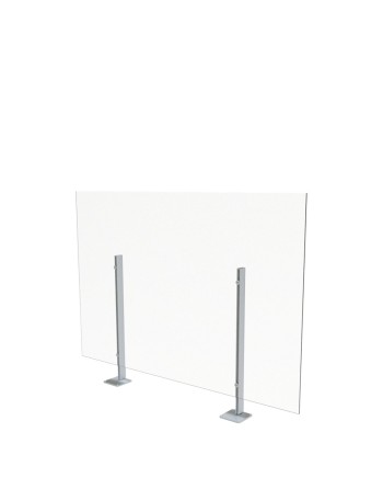 GLOBAL  Surface Mount Sneeze Guard, 48" W x 36" H - [DefendUse.com] - GCBRMSG3648LP - Surface Mounted Acrylic Health Shields