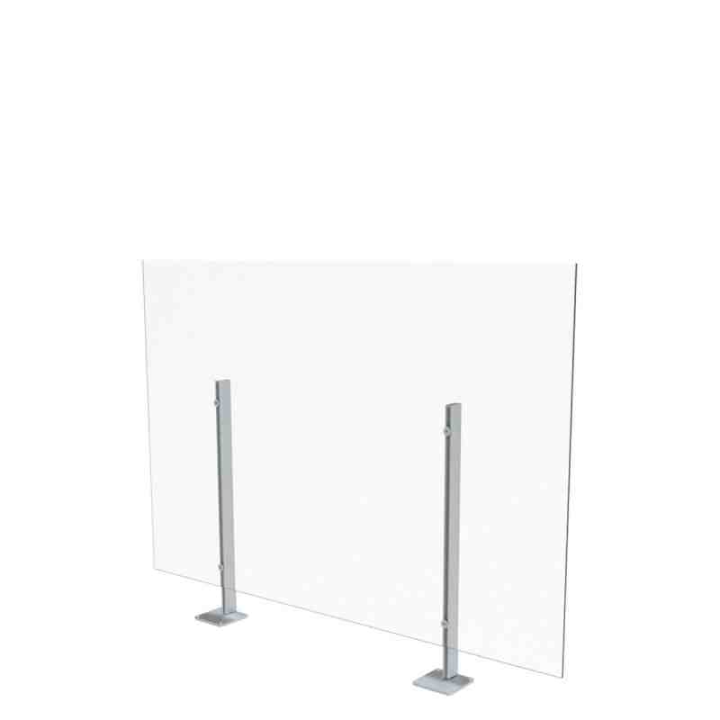 GLOBAL  Surface Mount Sneeze Guard, 48" W x 36" H - [DefendUse.com] - GCBRMSG3648LP - Surface Mounted Acrylic Health Shields