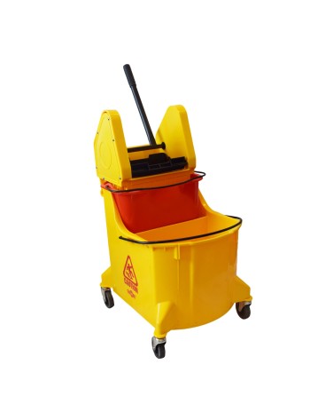 Mopping Combo - Downpress Combo 35qt w/Red Dirty Water Bucket - Yellow 1 Per Pack, Price Per EA - [Cleaning Supplies Canada Disc