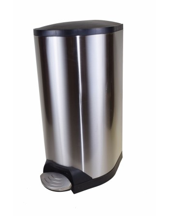 GLOBE Step On Container Stainless Steel With Soft Close Lid - 40 L - [Cleaning Supplies Canada Discounts] - 9684 - [DefendUse.co