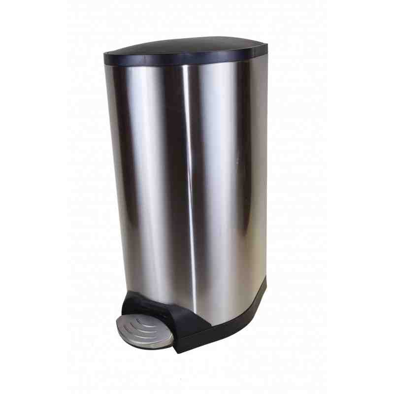 GLOBE Step On Container Stainless Steel With Soft Close Lid - 40 L - [Cleaning Supplies Canada Discounts] - 9684 - [DefendUse.co