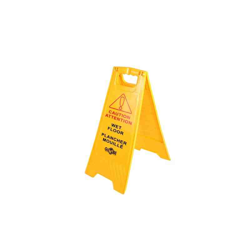 GLOBE Wet Floor Sign English-French - [Cleaning Supplies Canada Discounts] - 7112 - [DefendUse.com]