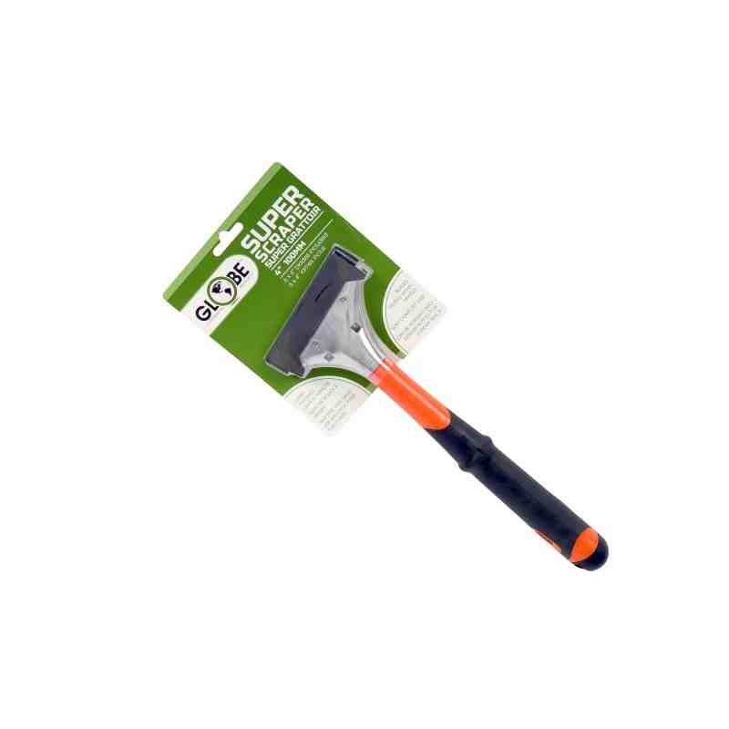GLOBE 4 Inch Heavy Duty Scraper - Blister Packed 12 Inch Long Handle / 5 Scraper Blades - [Cleaning Supplies Canada Discounts] -