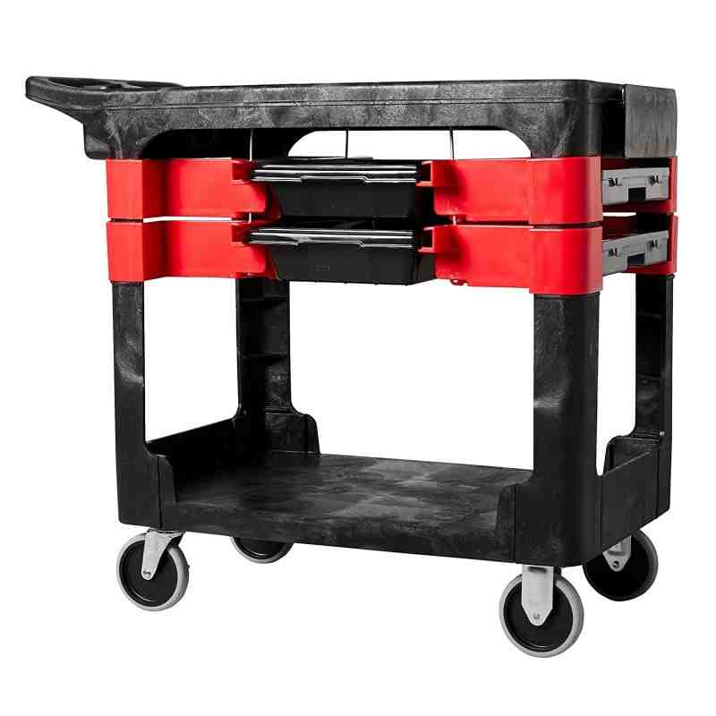RUBBERMAID  Maintenance Tool Cart, 2 Drawers, 38" L x 19-1/4" W x 33-3/8" H, Black - [Cleaning Supplies Canada Discounts] - FG61
