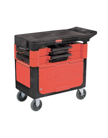 RUBBERMAID  Trades Carts With Lockable Cabinet, 2 Drawers, 38" L x 19-1/4" W x 33-3/8" H, Black - [Cleaning Supplies Canada Disc