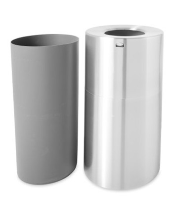 Rubbermaid  FGAOT62SAPL 62 gal Atrium Extra Large Capacity Open Top Aluminum Container - [DefendUse.com] - FGAOT62SAPL - Stainle