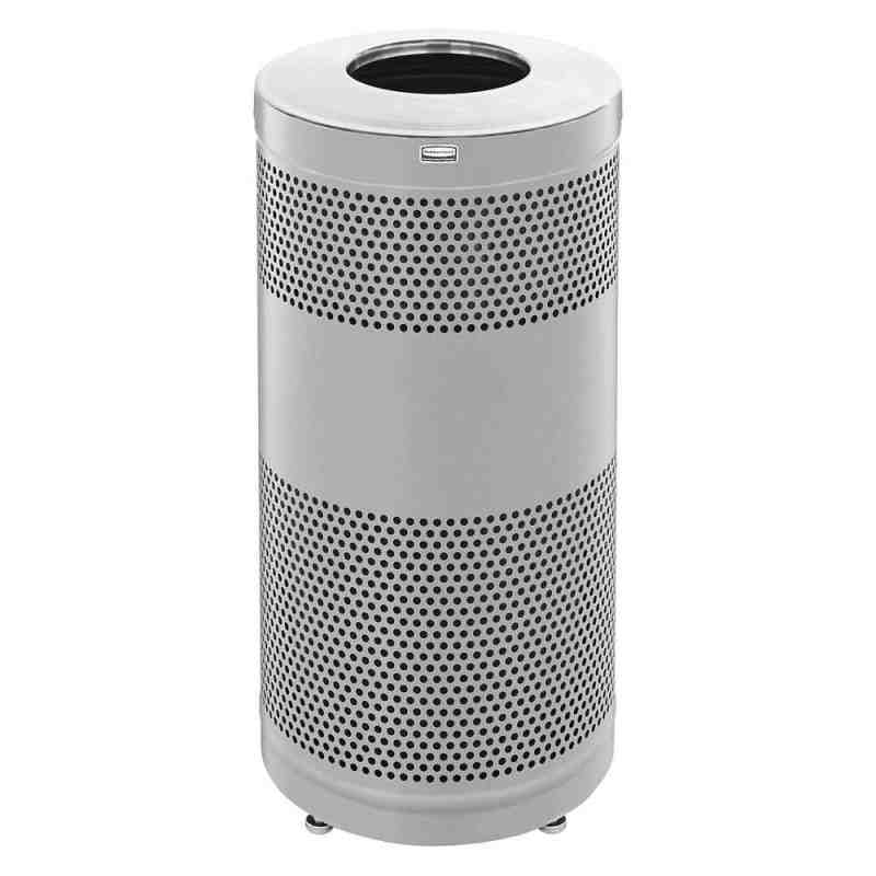 Rubbermaid FGS3ETSMPLBK Classics Open Top Decorative Trash Can with Levelers, Plastic Lined, 25 gal Capacity - [DefendUse.com] -