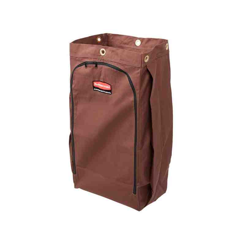 Housekeeping Cart Canvas Vinyl Lined Bag - 30G High Capacity - Brown[9T04], Each - [Cleaning Supplies Canada Discounts] - 196688