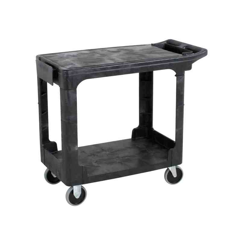 Rubbermaid Commercial Service/Utility Cart, Two-Shelf, Black