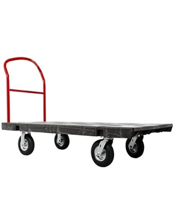 Rubbermaid FG447100BLA Single Handle Heavy Duty Platform Truck - 60" x 30" - 2500 lb. Capacity - [Cleaning Supplies Canada Disco