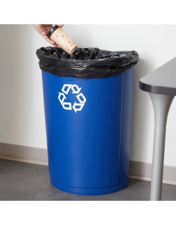 Rubbermaid FG352073BLUE 21 Gallon Blue Half Round Recycling Bin - [Cleaning Supplies Canada Discounts] - FG352073BLUE - [DefendU