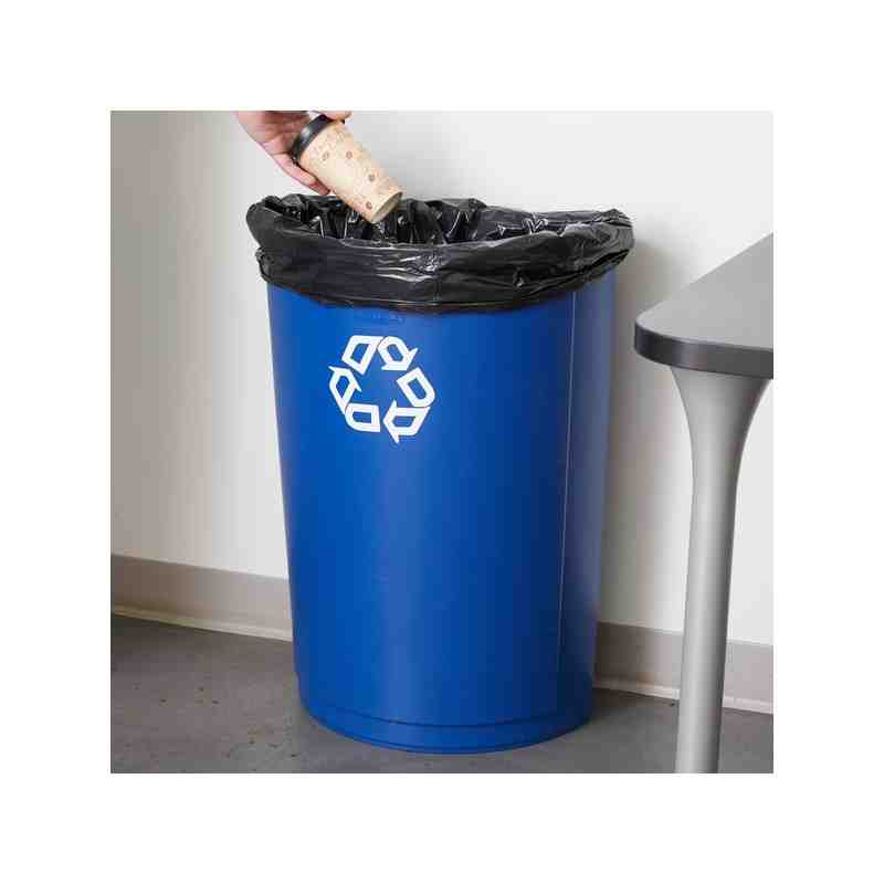 Rubbermaid FG352073BLUE 21 Gallon Blue Half Round Recycling Bin - [Cleaning Supplies Canada Discounts] - FG352073BLUE - [DefendU