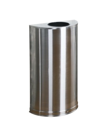 Rubbermaid FGSO12SSSPL Open Top Indoor Waste Receptacle - [DefendUse.com] - FGSO12SSSPL - Half Rounds Series