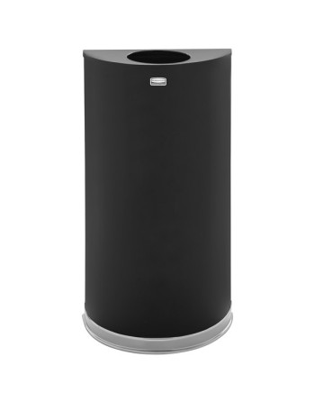 Rubbermaid FGSO1220PLBK Half Round Receptacles, 7" Dia, 12 Gallon, 18" x 9" x 32", BK/CE - [DefendUse.com] - FGSO1220PLBK - Half