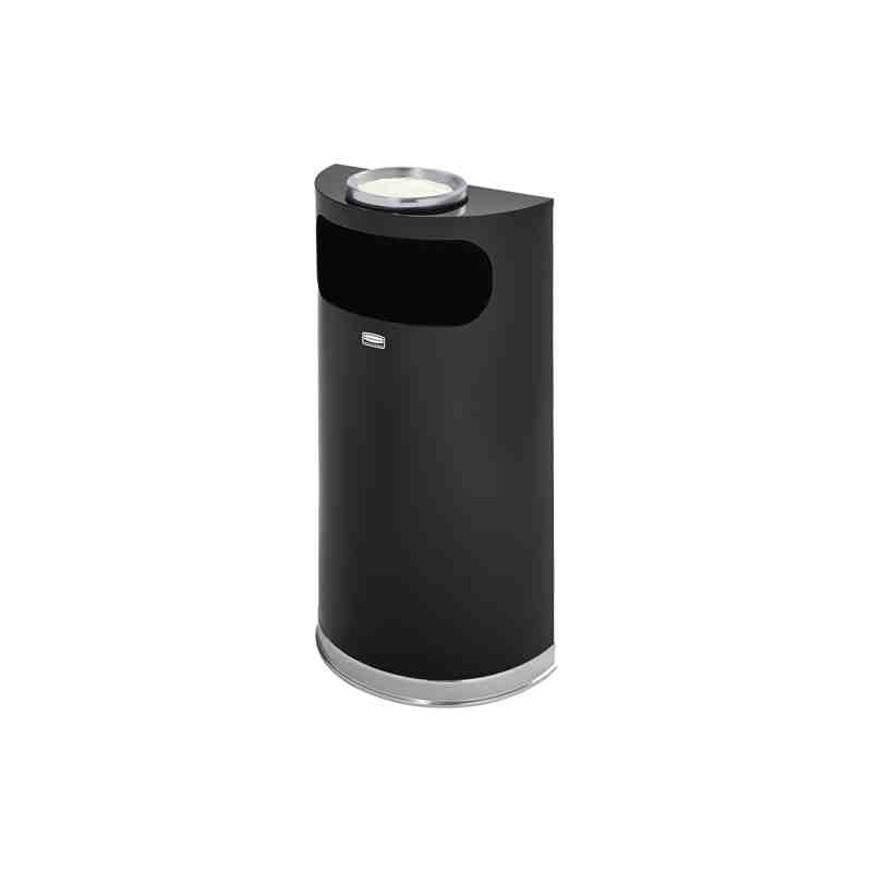 RUBBERMAID  Decorative Series Ash Tray & Waste Receptacle Capacity: 9 US gal. - [DefendUse.com] - FGSO8SU20PLBK - Half Rounds Se