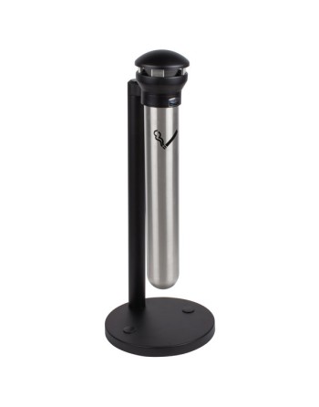 Rubbermaid FG9W3100SSBLA Infinity Stainless Steel with Black Top Base-Mount Cigarette Receptacle - [DefendUse.com] - FG9W3100SSB