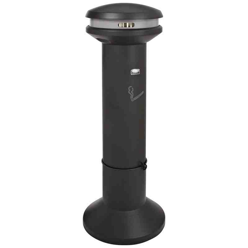 Rubbermaid FG9W3400BLA Infinity Black Ultra-High-Capacity Free Standing Cigarette Receptacle - [DefendUse.com] - FG9W3400BLA - S