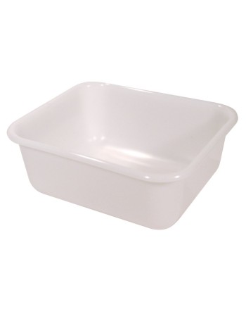 Rubbermaid FG369000WHT 14" x 12" x 5" White High Density Polyethylene Food Storage Box / Undercounter Bus Tub - [DefendUse.com] 