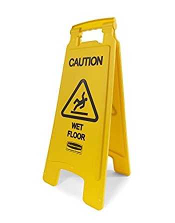 Rubbermaid FG611277YEL 25" Yellow Double Sided Wet Floor Sign - "Caution Wet Floor" - [Cleaning Supplies Canada Discounts] - FG6
