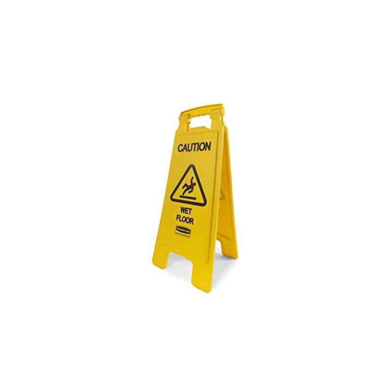 Rubbermaid FG611277YEL 25" Yellow Double Sided Wet Floor Sign - "Caution Wet Floor" - [Cleaning Supplies Canada Discounts] - FG6