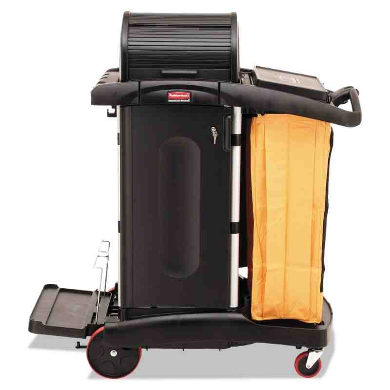 Rubbermaid® FG9T7500BLA High Security Janitor Cart - Black - [DefendUse.com] - FG9T7500BLA - Janitor Carts