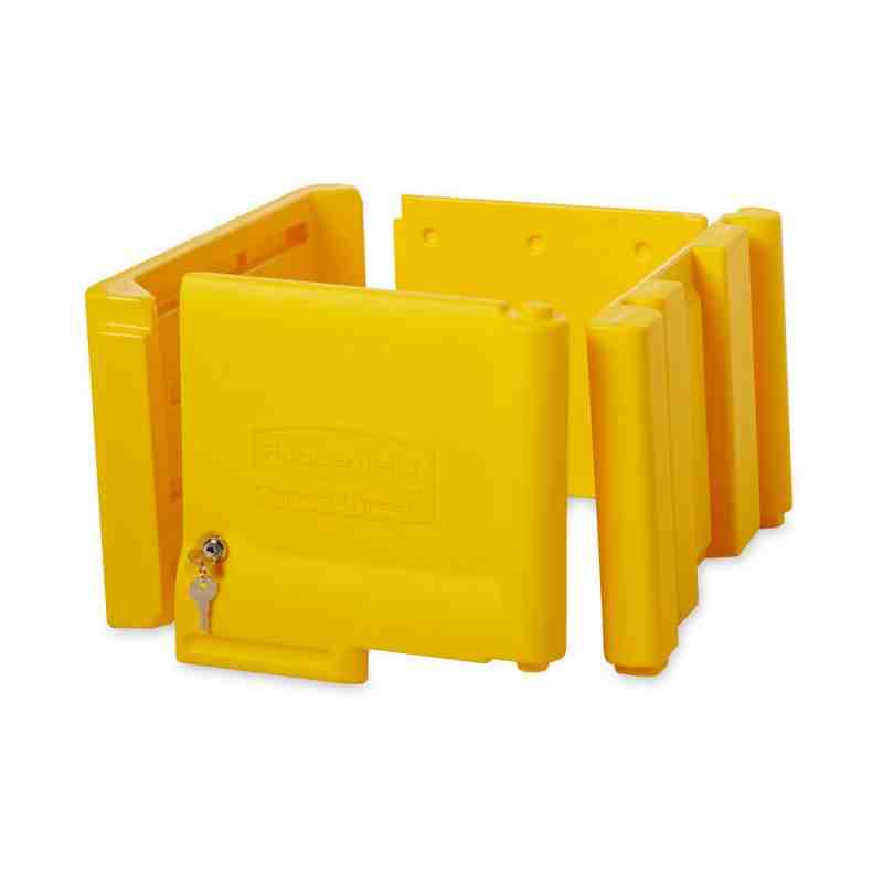Rubbermaid FG618100YEL Locking Housekeeping Cart Cabinet, FG618100YEL - [DefendUse.com] - FG618100YEL - Janitor Cart Accesories