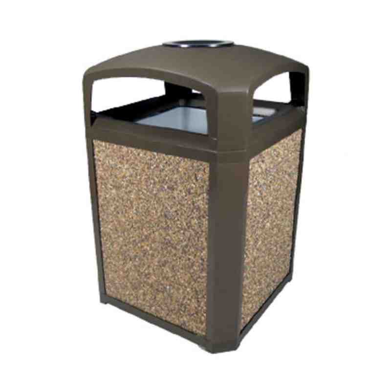 Rubbermaid FG397001SBLE Landmark Series Classic Container Sable Square Polycarbonate Dome Top Frame with Ashtray - [Cleaning Sup