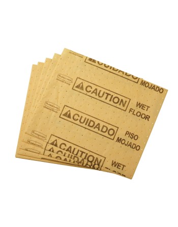 Rubbermaid FG425300YEL Over-The-Spill 16" x 12 5/8" Yellow Medium Absorbent Pad - 25/Pack - [Cleaning Supplies Canada Discounts]