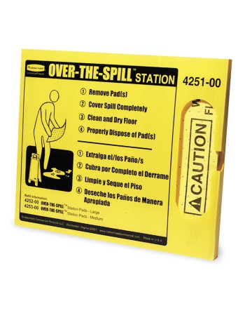Rubbermaid FG425100YEL Over-The-Spill Station Kit with Pad Dispenser and 25 Pads - [Cleaning Supplies Canada Discounts] - FG4251