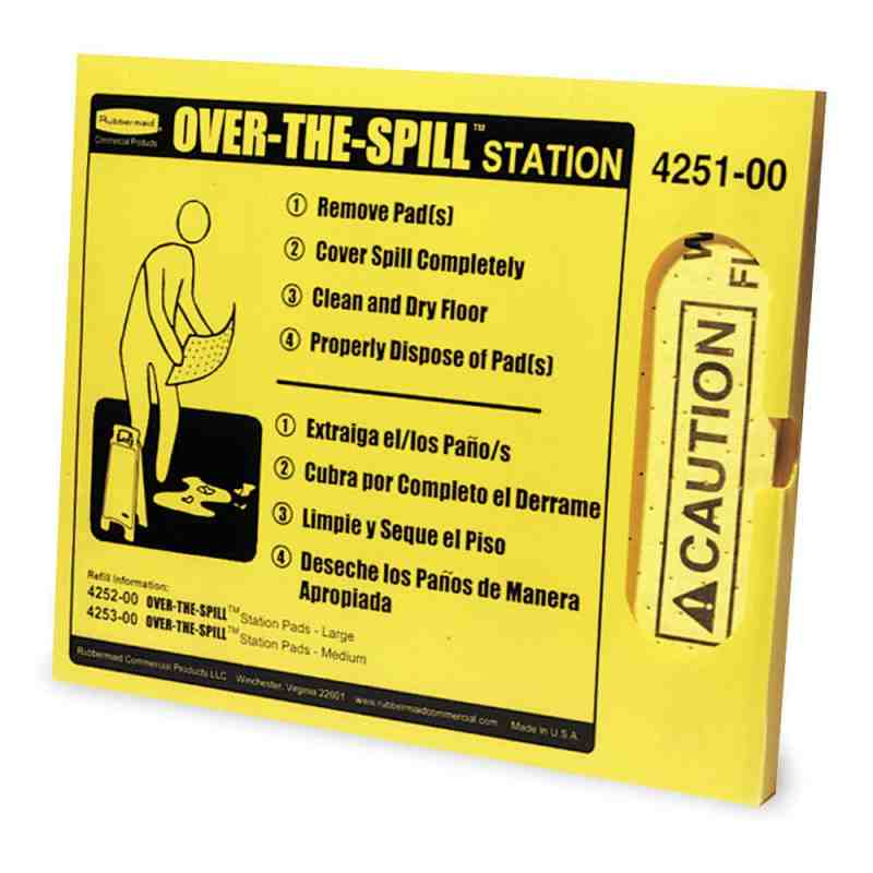 Rubbermaid FG425100YEL Over-The-Spill Station Kit with Pad Dispenser and 25 Pads - [Cleaning Supplies Canada Discounts] - FG4251