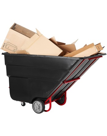 Rubbermaid FG103500BLA Black 2.0 Cubic Yard Tilt Truck / Trash Cart (1900 lb.) - [Cleaning Supplies Canada Discounts] - FG103500