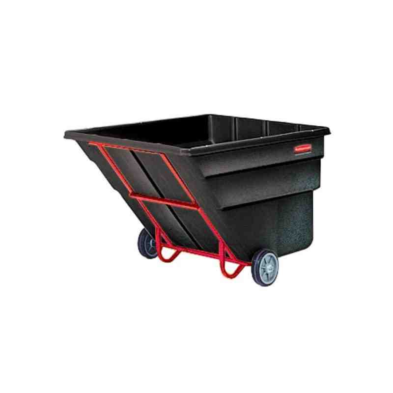 Rubbermaid FG103600BLA Black 2.0 Cubic Yard Tilt Truck / Trash Cart (2300 lb.) - [Cleaning Supplies Canada Discounts] - FG103600