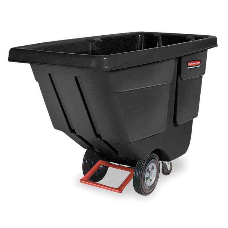 Rubbermaid FG131400BLA Black 1.0 Cubic Yard Tilt Truck / Trash Cart (850 lb.) - [Cleaning Supplies Canada Discounts] - FG131400B