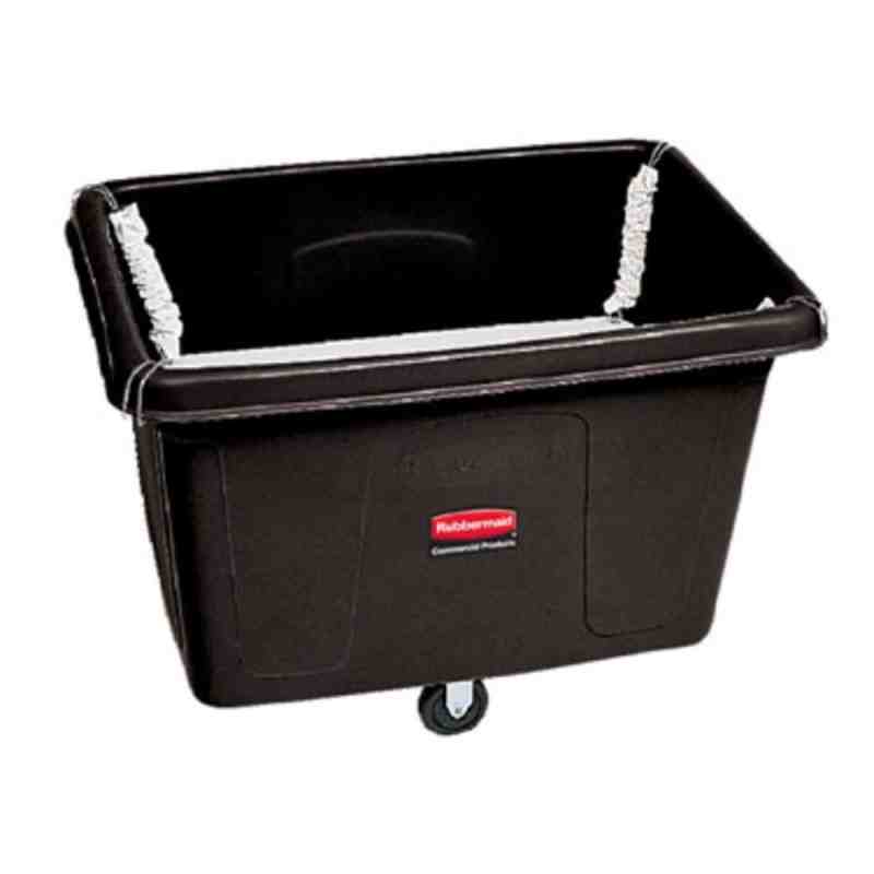Rubbermaid FG472741BLA Black 27 Cu. Ft. Towable Trainable Utility Cube Truck (1200 lb.) - [Cleaning Supplies Canada Discounts] -