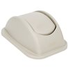 Rubbermaid FG306600BEIG Untouchable 28 Qt. / 7 Gallon Beige Rectangular Soft Wastebasket Dome Swing Lid