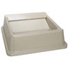 Rubbermaid FG266400BEIG Untouchable 35 / 50 Gallon Beige Square Trash Can Drop Shot Lid