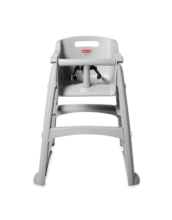 Rubbermaid FG780508PLAT Platinum Sturdy Chair Restaurant High Chair with Wheels - Assembled - [DefendUse.com] - FG780508PLAT - H