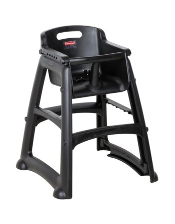 Rubbermaid FG780608BLA Black Restaurant High Chair without Wheels - Assembled - [DefendUse.com] - FG780608BLA - High Chair