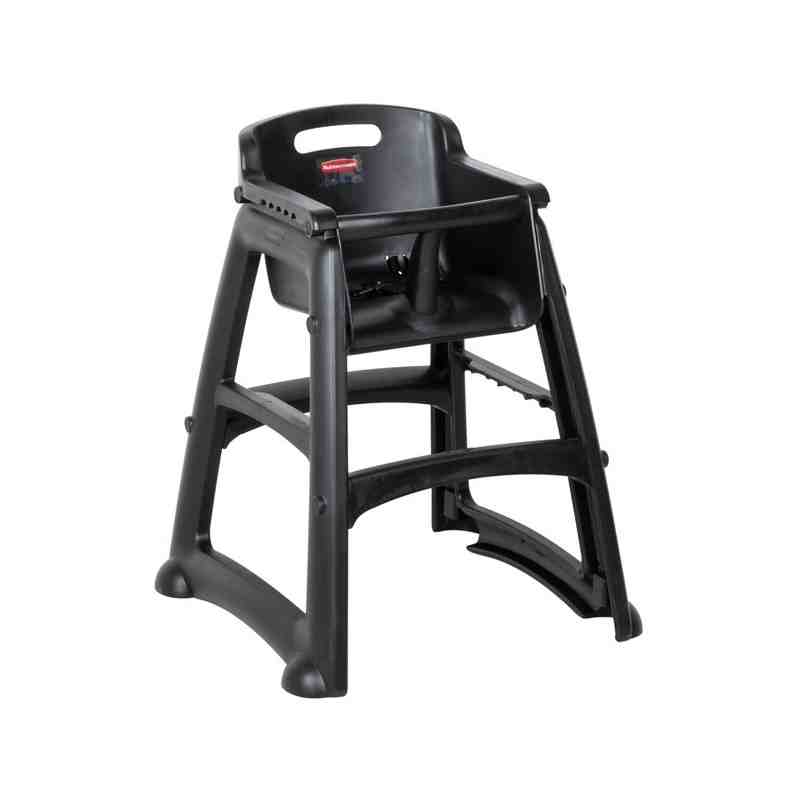 Rubbermaid FG780608BLA Black Restaurant High Chair without Wheels - Assembled - [DefendUse.com] - FG780608BLA - High Chair