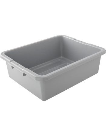 Rubbermaid FG335192GRAY 21 1/2" x 17" x 7" Gray High Density Polyethylene Bus Tub - [DefendUse.com] - FG335192GRAY - Totes / Bin